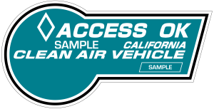 Clean Air Vehicle Sticker valid until September 30, 2025